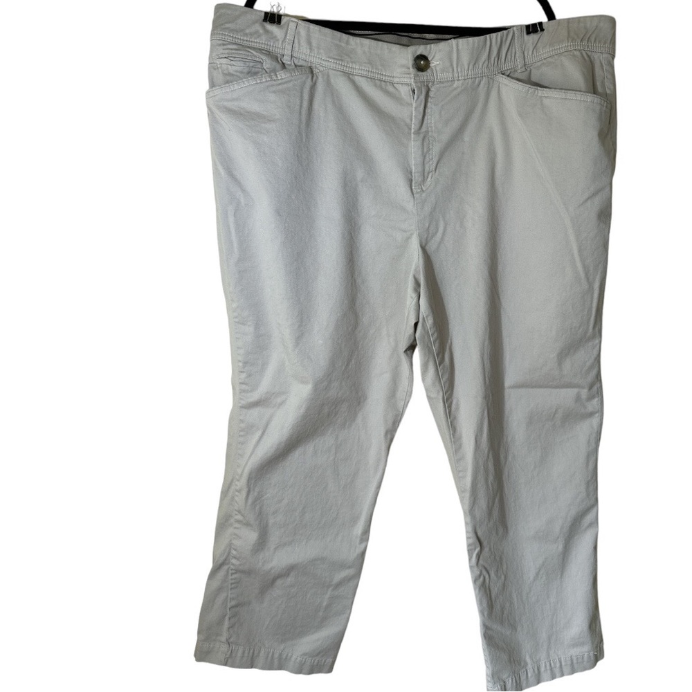 Avenue Khaki Pants Easy Waist Work Wear Trouser